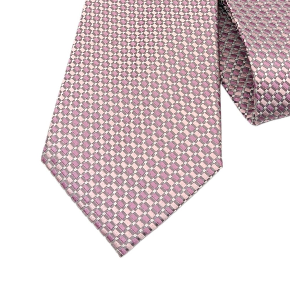Dockers Silk Tie Men’s 58.5” Lavender Pink Geometric Woven Elegant Wide New